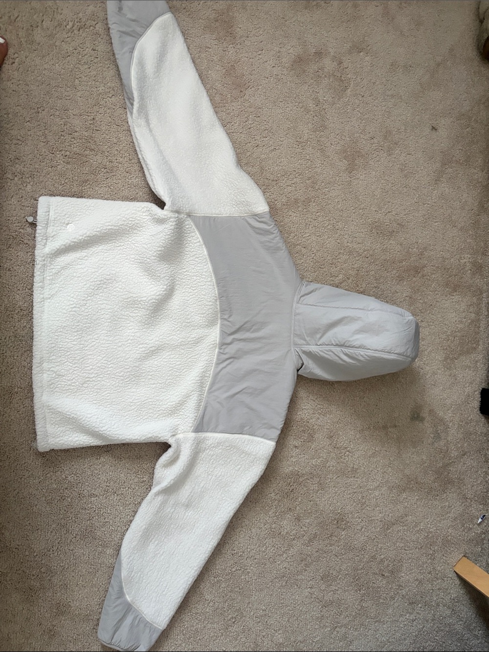 lululemon athletica White and Light Gray Hooded Sherpa Pullover - Picture 2 of 5